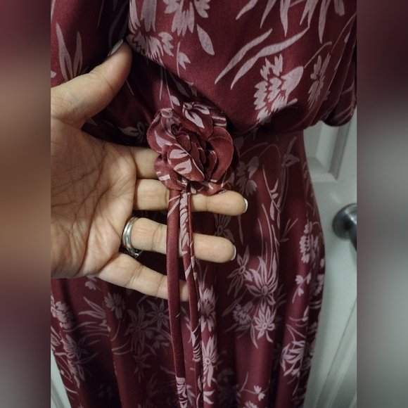 Vintage Alert! Union Made70's Floral Flutter Sleeve Maxi Dress Sz 7-8 - Picture 7 of 8